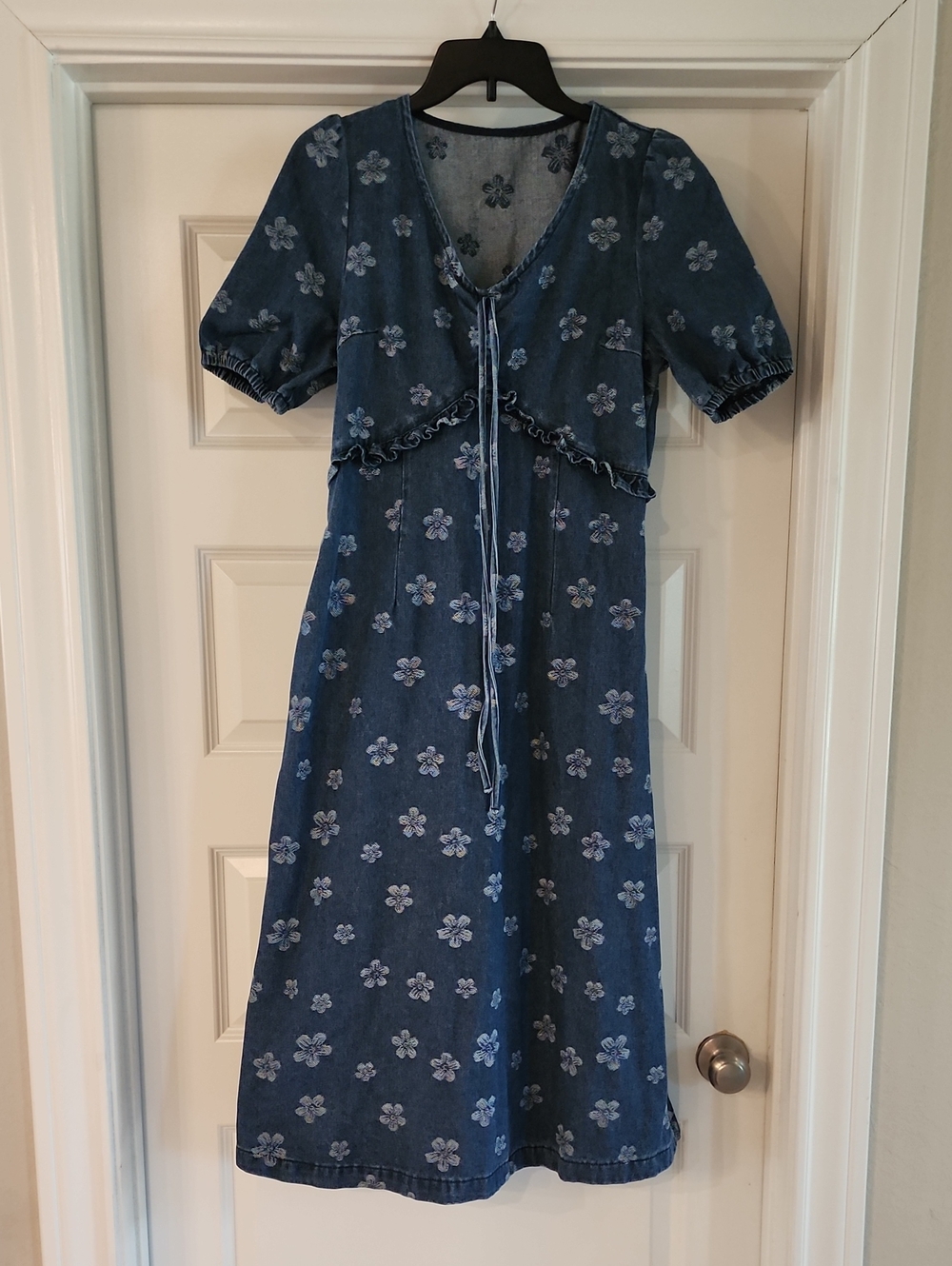 Dazy Blue Floral Tie-Front Midi Dress
